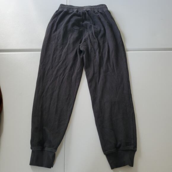 Varley Pants Womens Small Black Ribbed Joggers Cuffed Sweatpants Lounge Cozy - Picture 2 of 8